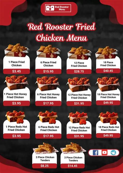 red rooster menu prices perth.